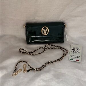 Valentino Orlandi Dark Green Patent Leather Clutch
